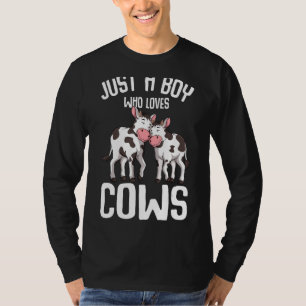 Camiseta Só Um Menino Que Adora Vacas Fazendeiros Crianças