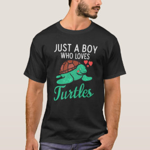 Camiseta Só Um Menino Que Ama As Tartarugas Animais Aquátic