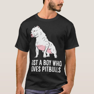 Camiseta Só um menino que ama cães de Pitbull