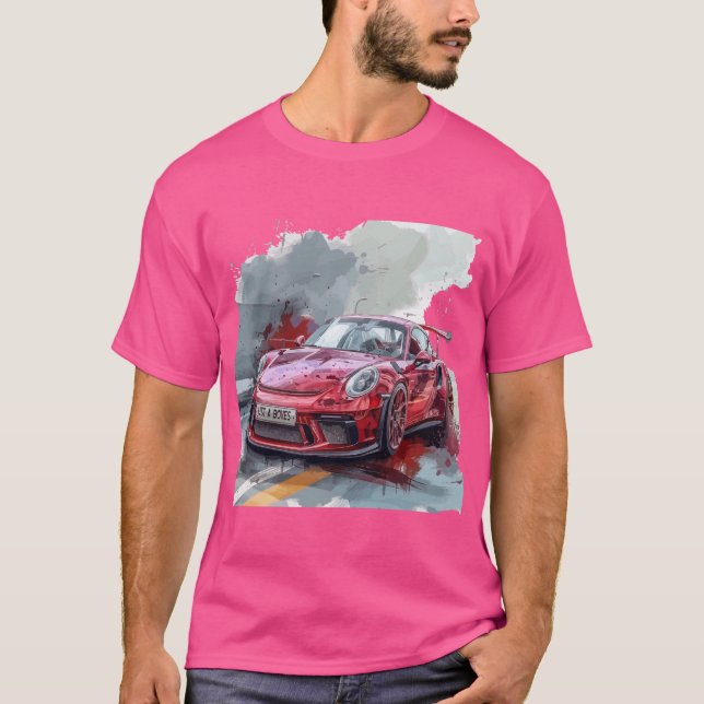 Camiseta Só um menino que ama carros - Design do telhado do (Frente)