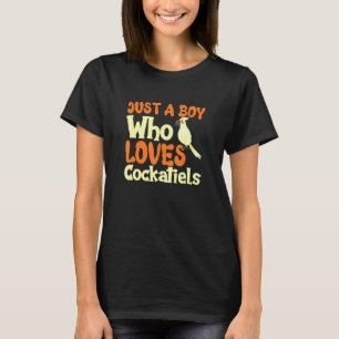 Camiseta Só Um Menino Que Ama Cockatiels Papagaio