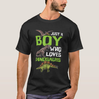 Camiseta Só Um Menino Que Ama Dinossauros Para Dar Um Dinos