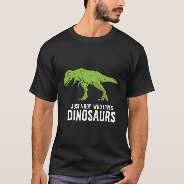 Camiseta Só Um Menino Que Ama Dinossauros Um Dinossauro Bon (Frente)