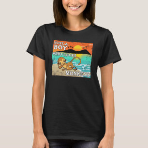 Camiseta Só Um Menino Que Ama Macacos Mente Retro 1