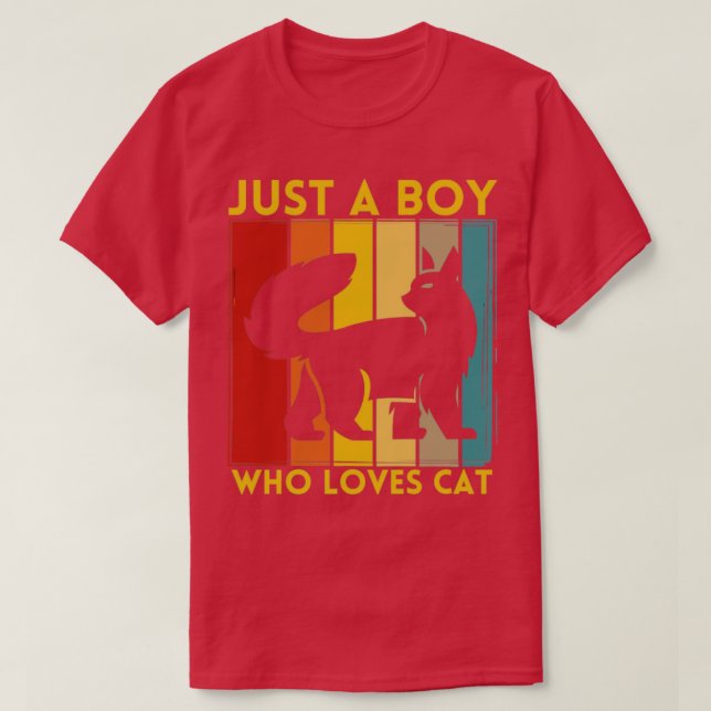 Camiseta Só um menino que ama o gato (Frente do Design)