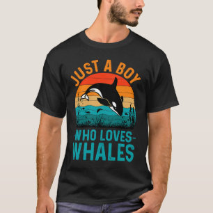 Camiseta Só Um Menino Que Ama Orca De Baleias Para Homens B