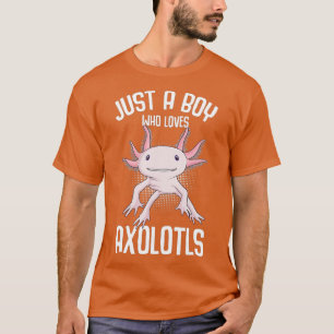 Camiseta Só Um Menino Que Ama Os Amantes De Axolotls Engraç