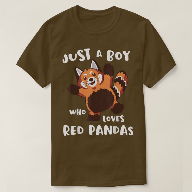 Camiseta Só Um Menino Que Ama Pandas Vermelhas Cutes Crianç (Frente do Design)