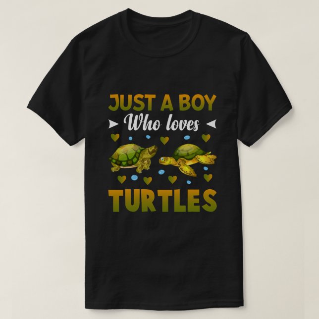 Camiseta Só Um Menino Que Ama Tartaruga Marinha De Tartarug (Frente do Design)