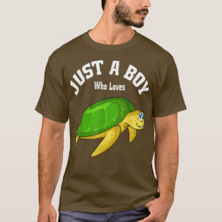 Camiseta Só Um Menino Que Ama Tartarugas Eu Mar Tartaruga E