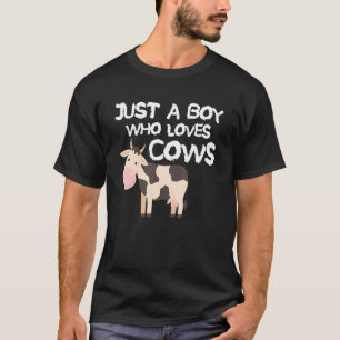 Camiseta Só Um Menino Que Ama Vacas De Fazenda Animal