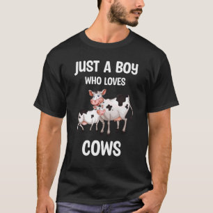 Camiseta Só Um Menino Que Ama Vacas Fazendas Crianças De An