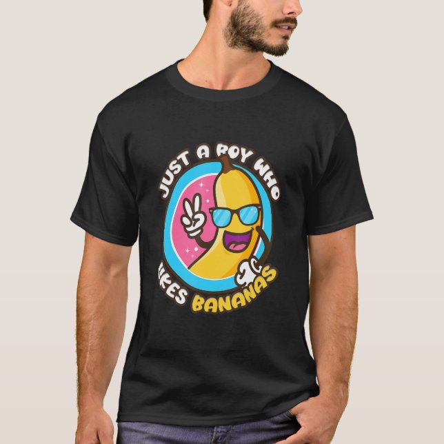Camiseta Só Um Menino Que Gosta De Fruta Banana Plantain (Frente)