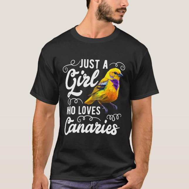 Camiseta Só Um Que Adora Canários Cantando Pássaros (Frente)