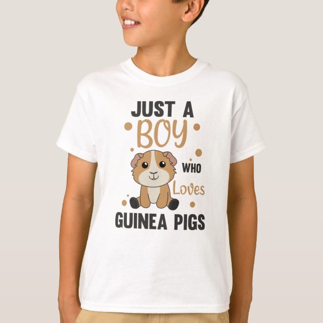 Camiseta Só um rapaz que a Guiné Pig ama um animal doce (Frente)