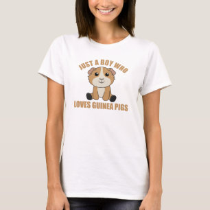 Camiseta Só um rapaz que a Guiné Pig ama um animal doce