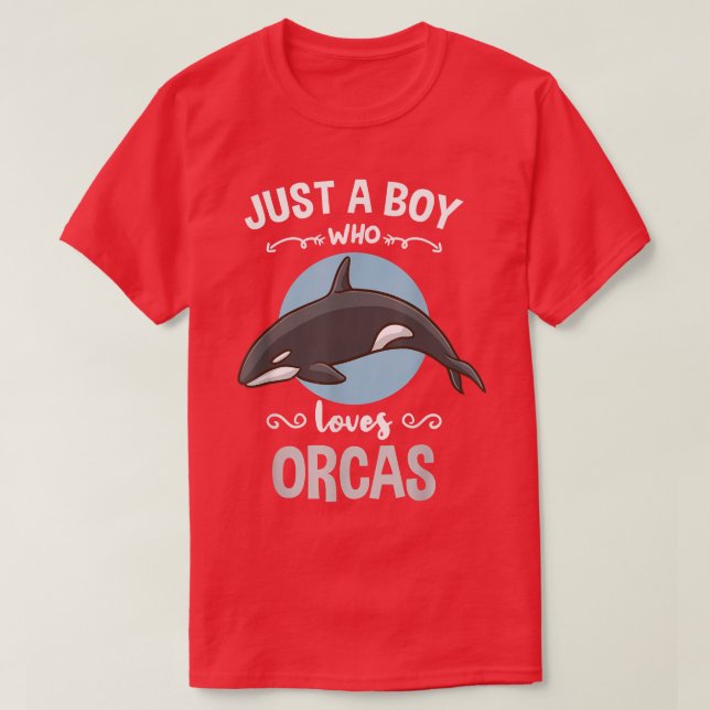 Camiseta Só Um Rapaz Que Ama A Baleia Orcas (Frente do Design)
