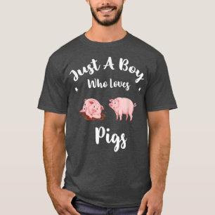 Camiseta Só um rapaz que ama os Porcos Agricultores.
