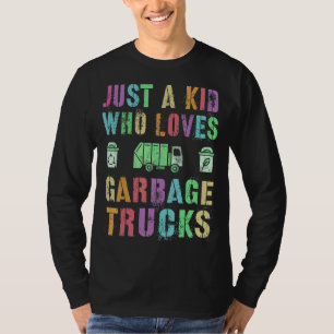 Camiseta Só Uma Criança Que Adora Caminhões De Lixo Salvar