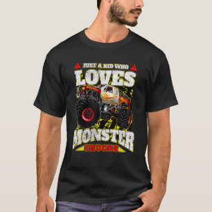 Camiseta Só Uma Criança Que Adora Caminhões Monstros