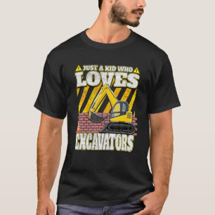 Camiseta Só Uma Criança Que Adora Escavadores
