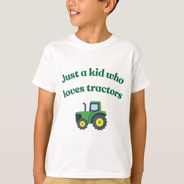 Camiseta Só uma criança que ama tratores - t-shirt infantil (Frente)