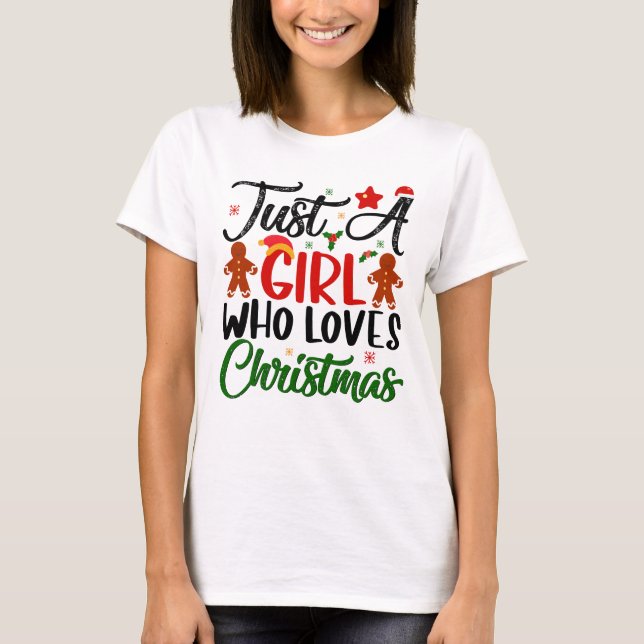 Camiseta Só uma garota ama o Natal (Frente)