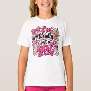 Camiseta Só Uma Garota Arte Estética Rosa