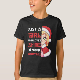 Camiseta Só Uma Garota Que Adora Anime E Natal