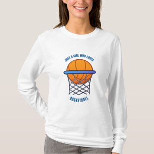 Camiseta só uma garota que adora basquete
