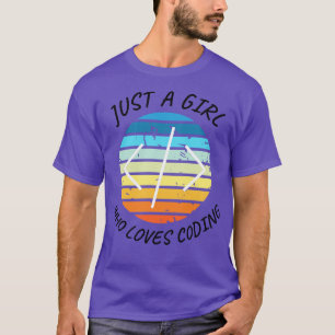 Camiseta Só uma garota que adora codificar a garota branca