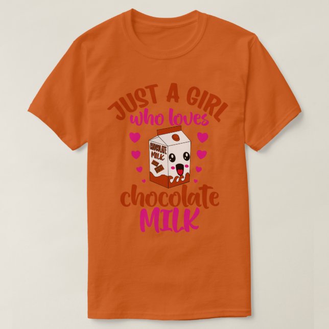 Camiseta Só uma garota que adora leite de chocolate (Frente do Design)