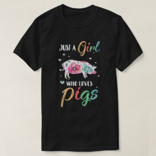 Camiseta Só Uma Garota Que Adora Porcos De Porco Bonito