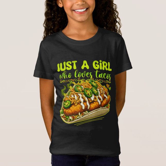 Camiseta só uma garota que adora tacos (Frente)
