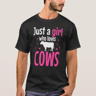 Camiseta Só Uma Garota Que Adora Vacas Farmer Fazenda Captu