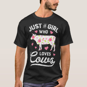 Camiseta Só Uma Garota Que Adora Vacas Fazendas De Festas D