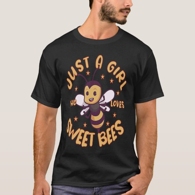 Camiseta Só uma garota que ama abelhas Doce, querida (Frente)
