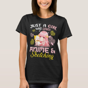 Camiseta Só uma garota que ama anime e desenha