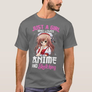 Camiseta Só uma garota que ama anime e desenha