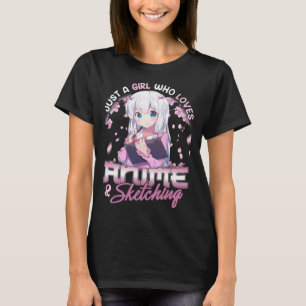 Camiseta Só uma garota que ama anime e desenha