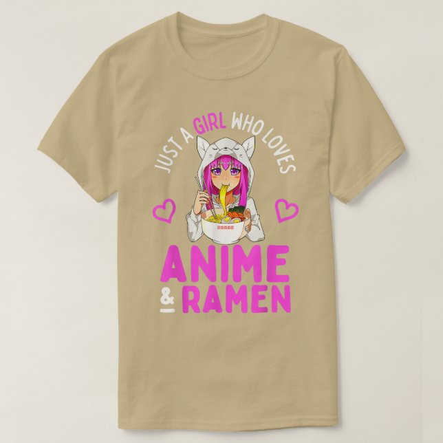 Camiseta Só uma garota que ama anime e gola de gola (Frente do Design)