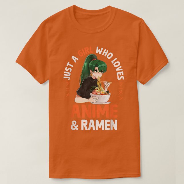 Camiseta Só uma garota que ama anime e gola de gola (Frente do Design)