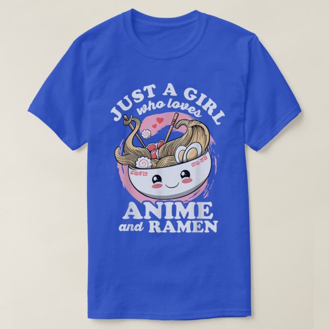Camiseta Só uma garota que ama anime e Ramen kawaii Otaku (Frente do Design)