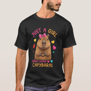 Camiseta Só uma garota que ama Capybaras Heart, sinal Va