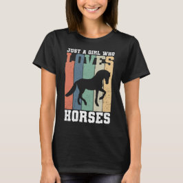 Camiseta Só uma garota que ama Cavalos | Cavalo-Vintage Ret