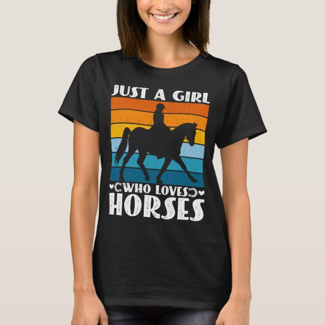 Camiseta Só uma garota que ama cavalos, dono de cavalos eng (Frente)