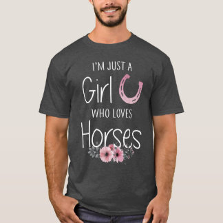 Camiseta Só uma garota que ama cavalos presentes para garot