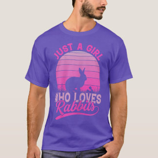 Camiseta Só uma garota que ama coelhinhos de coelhos para m