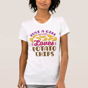Camiseta Só uma garota que ama Comida de lanche de batata