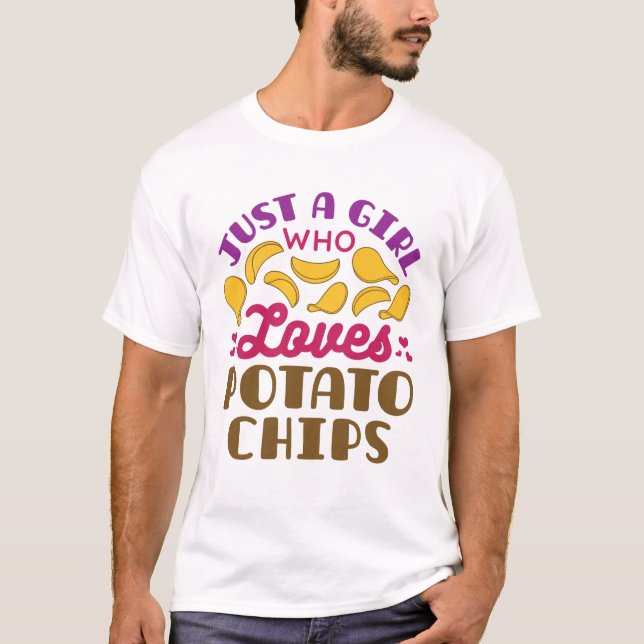 Camiseta Só uma garota que ama Comida de lanche de batata (Frente)